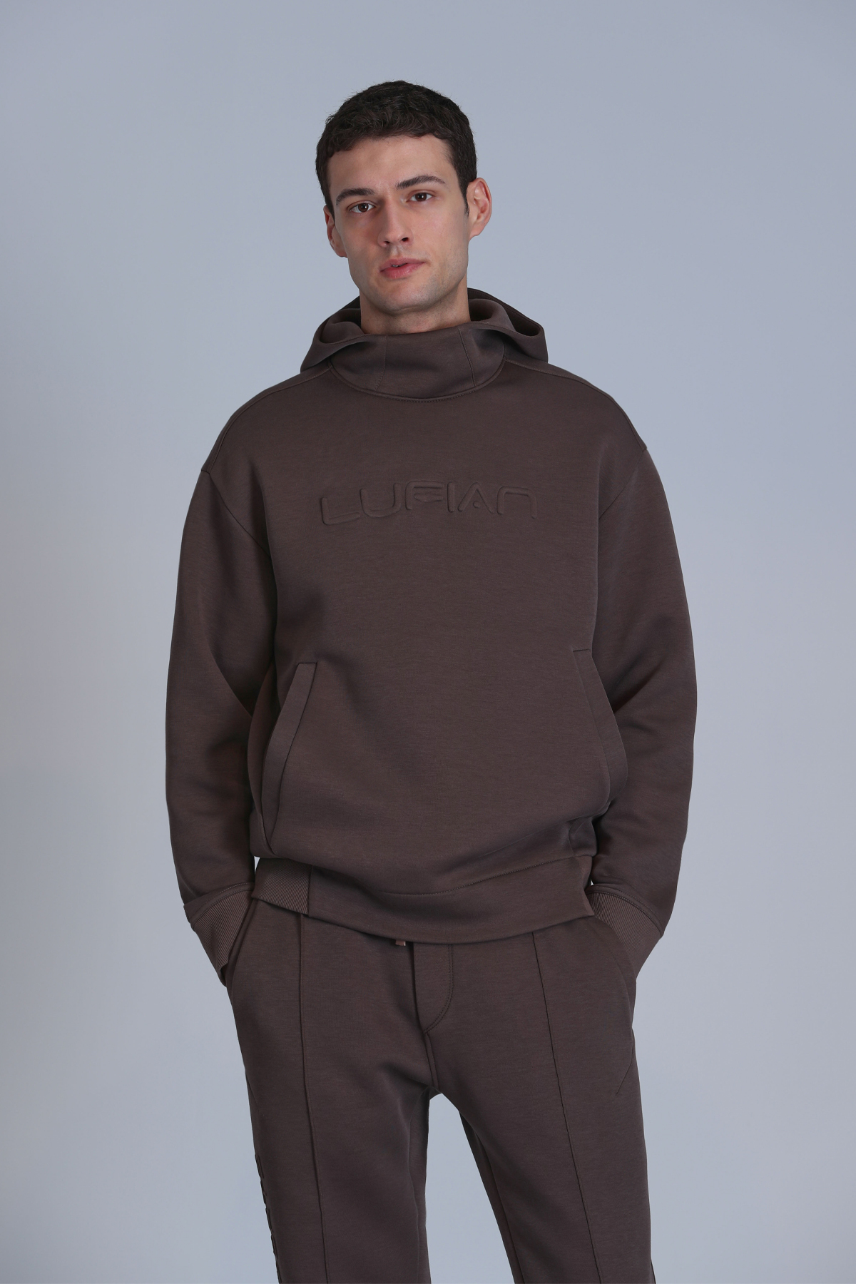 Hooded sweatshirt for women - Relaxed fit - Robust material - Embossed details - Hood with drawstring