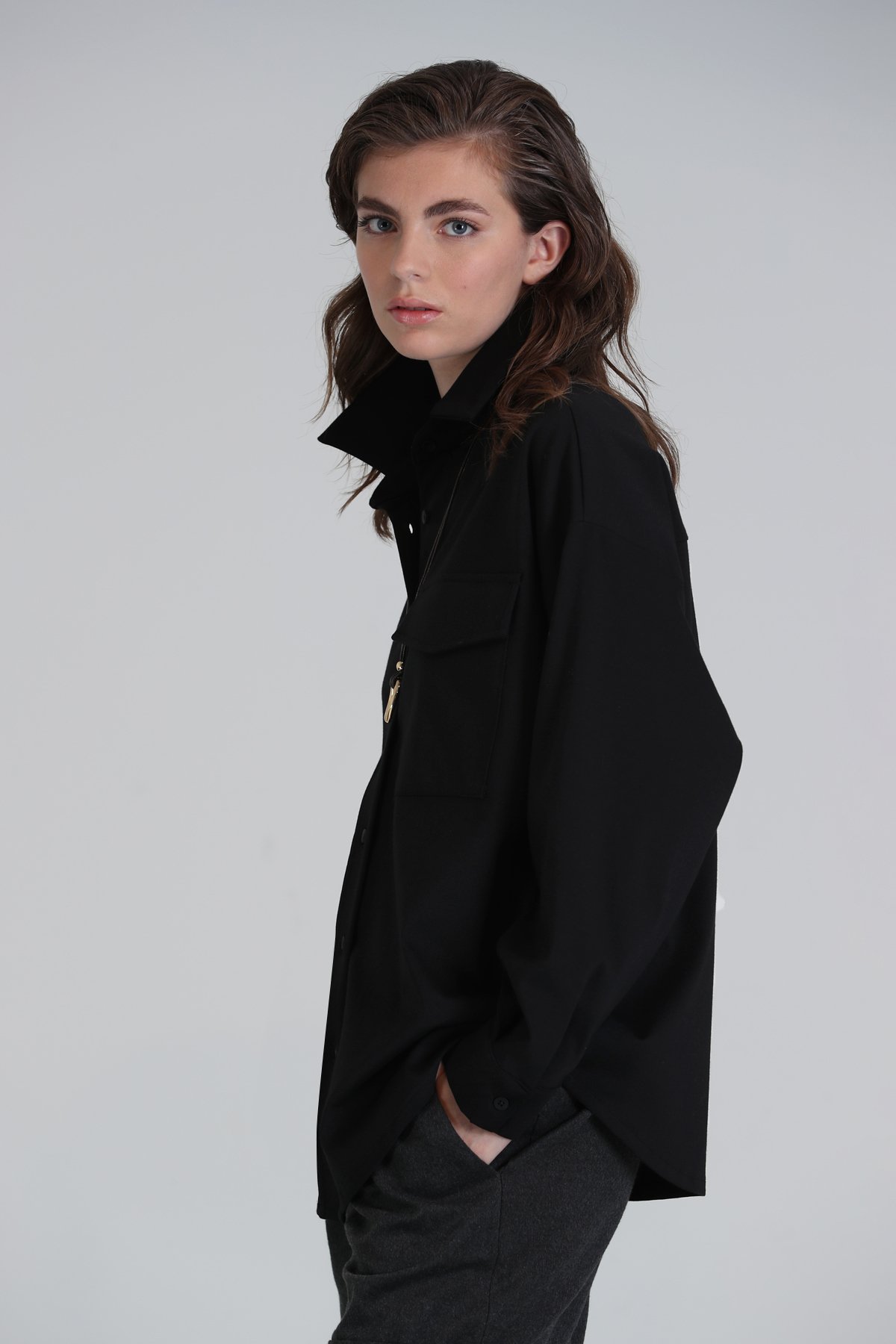 Rocco Kadın Gömlek Siyah - Lufian