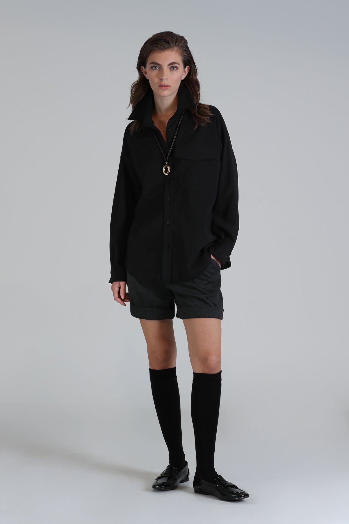 Rocco Women's Shirt Black - LUFIAN (1)