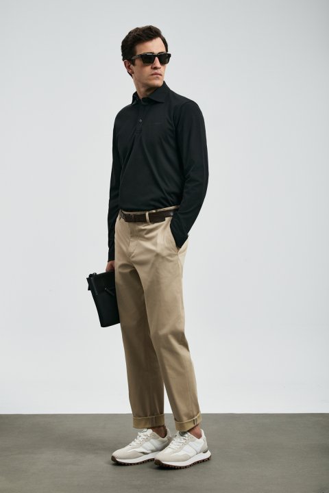 Smart Mens Polo T - Shirt Black - Lufian (1)