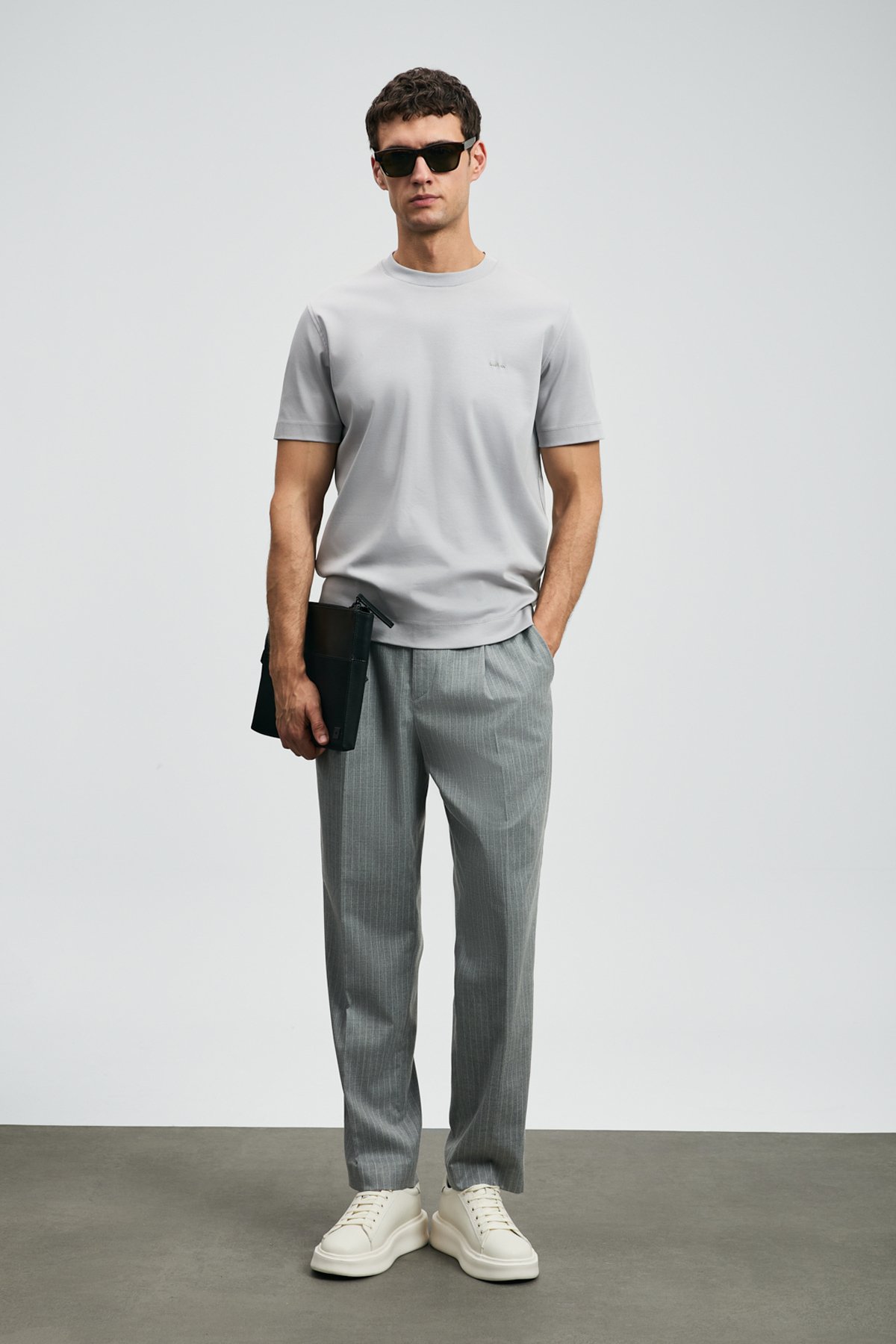 Roland Erkek Basic Tişört Gri - Lufian (1)