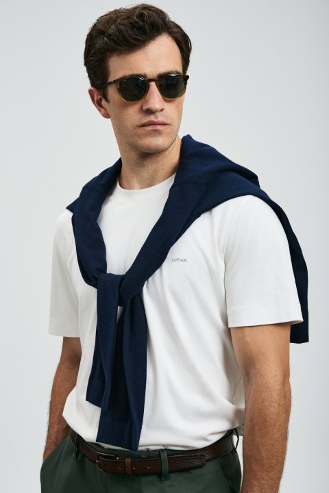 Roland Men's Basic T-Shirt Off White - LUFIAN