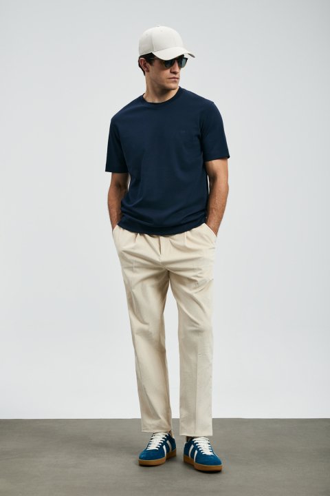 Roland Men's Basic T-Shirt Navy Blue - Lufian (1)