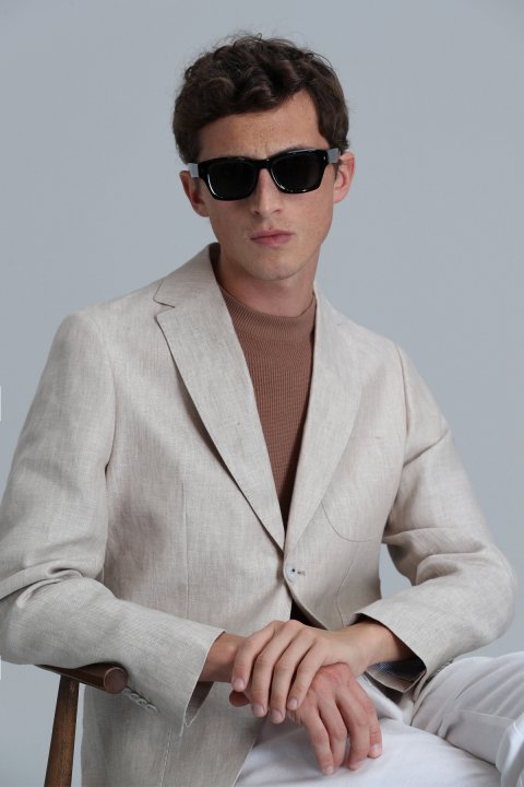 Rolf Spor Erkek Blazer Ceket Slim Fit Bej - Lufian