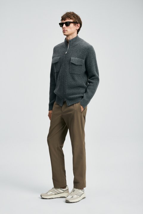 Ronald Men's Cardigan Anthracite - LUFIAN (1)