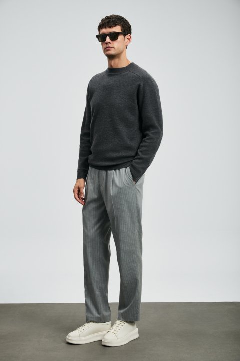 Ronald Smart Erkek Chino Pantolon Comfort Fit Gri - Lufian (1)