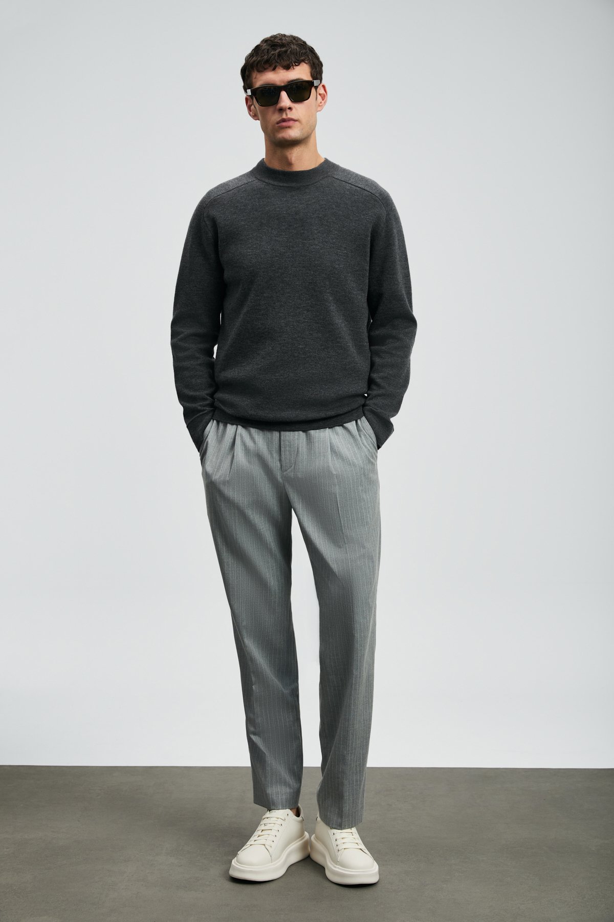 Ronald Smart Erkek Chino Pantolon Comfort Fit Gri - Lufian