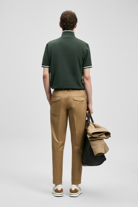 Ronan Smart Erkek Chino Pantolon Slim Fit Bej - LUFIAN