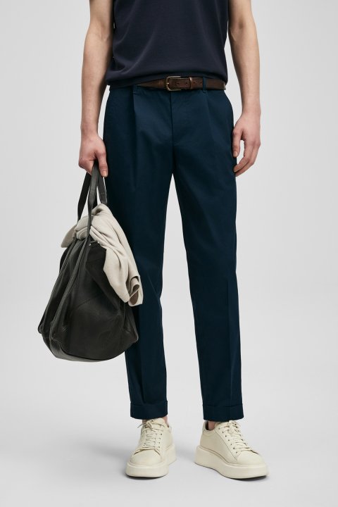 Ronan Smart Erkek Chino Pantolon Slim Fit Lacivert - LUFIAN