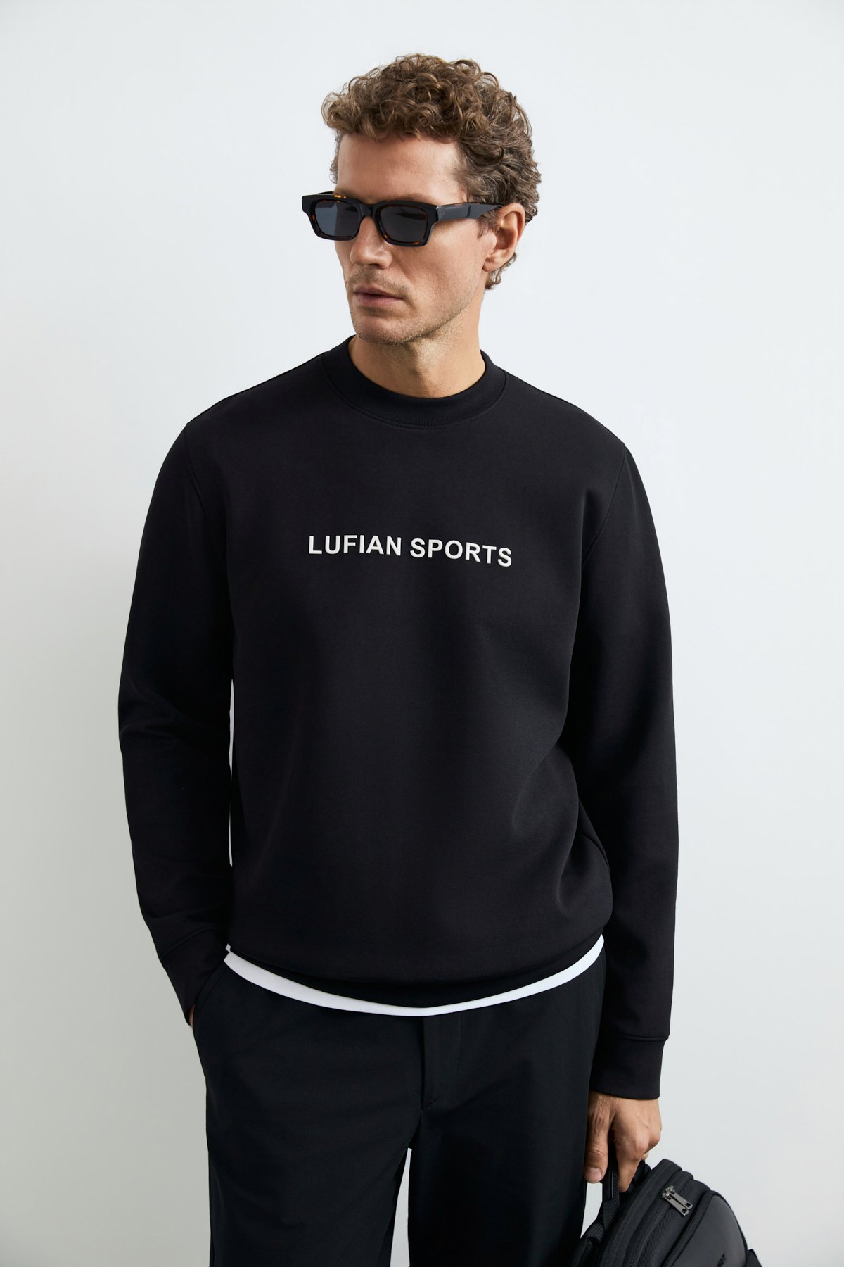 Rowan Erkek Sweatshirt Siyah - Lufian
