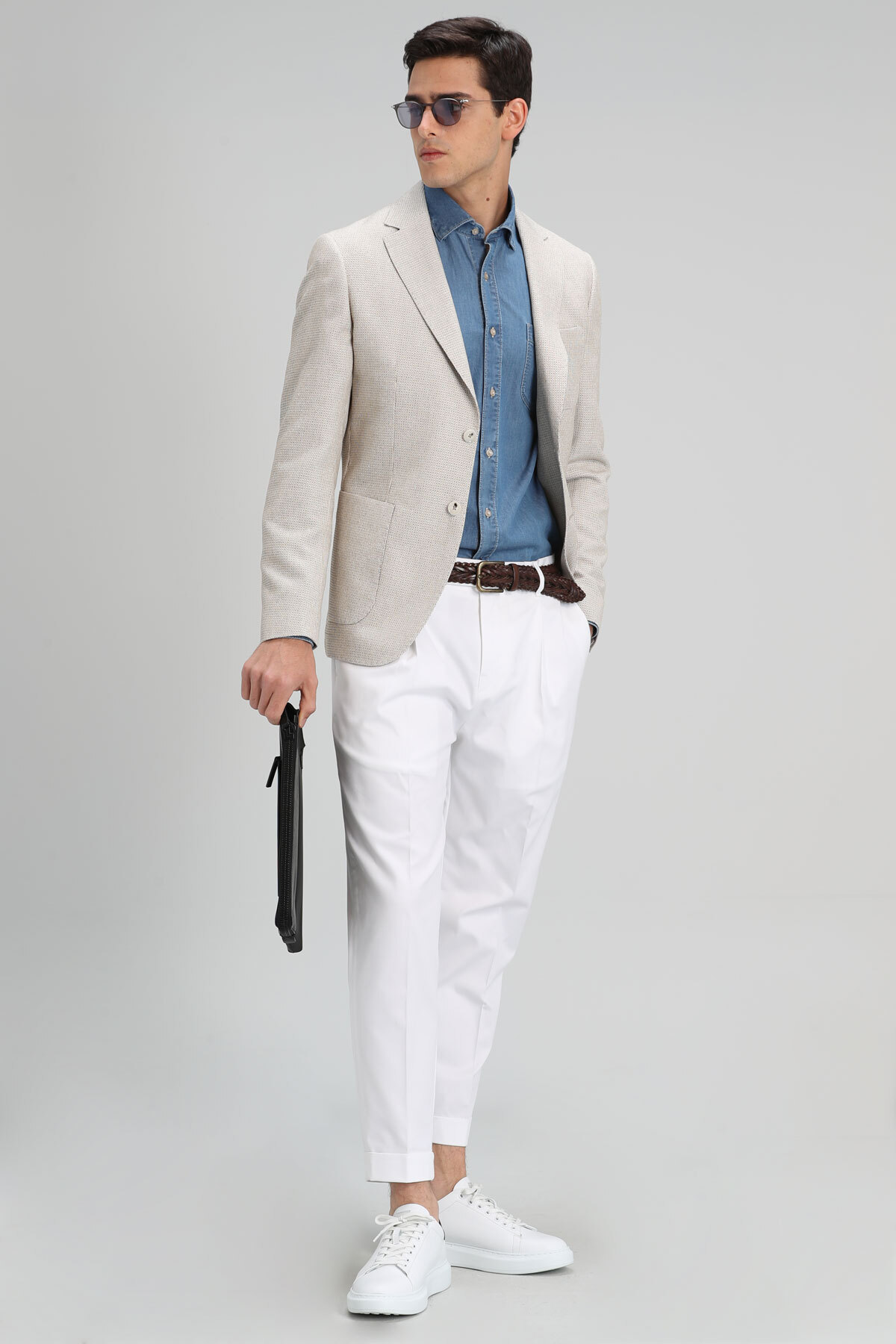 Roxy Spor Erkek Chino Pantolon Tailored Fit Beyaz