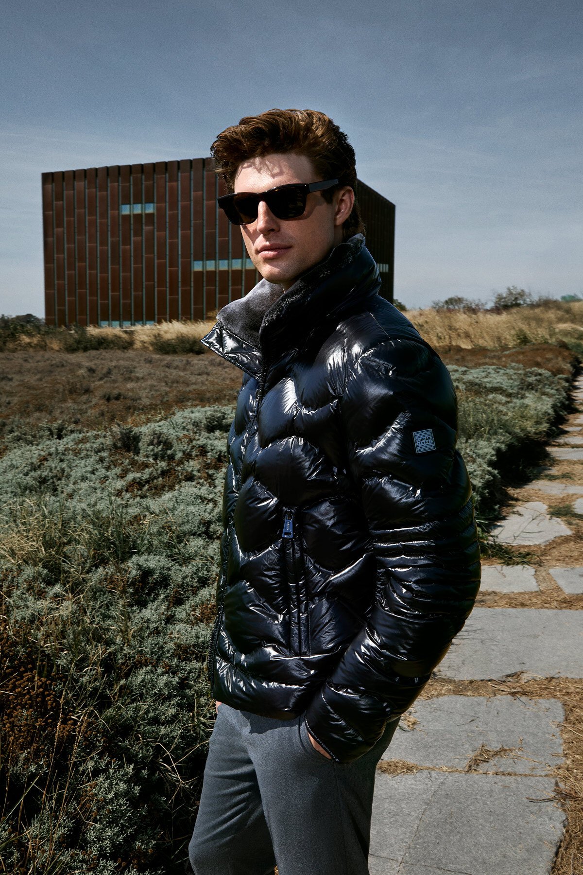 Goose Feather Male Coat Black - Lufian