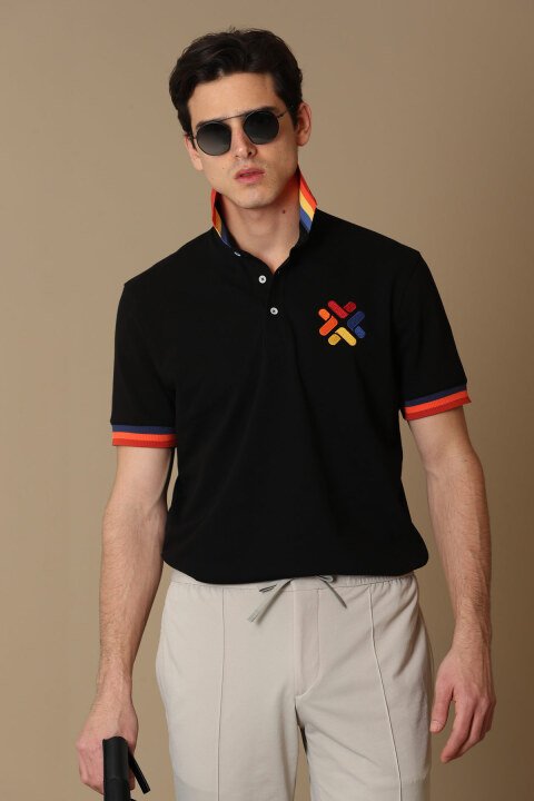 Ruby Smart Mens Polo T - Shirt Black - Lufian