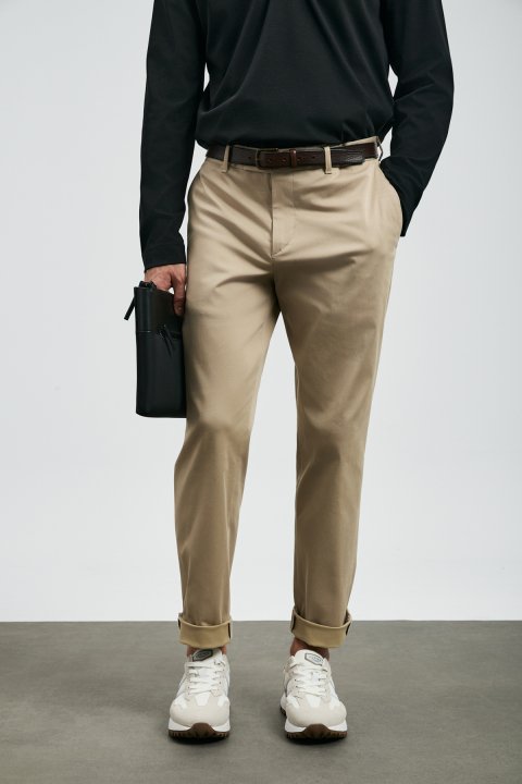 Rumı Smart Erkek Chino Pantolon Slim Fit Bej - Lufian (1)