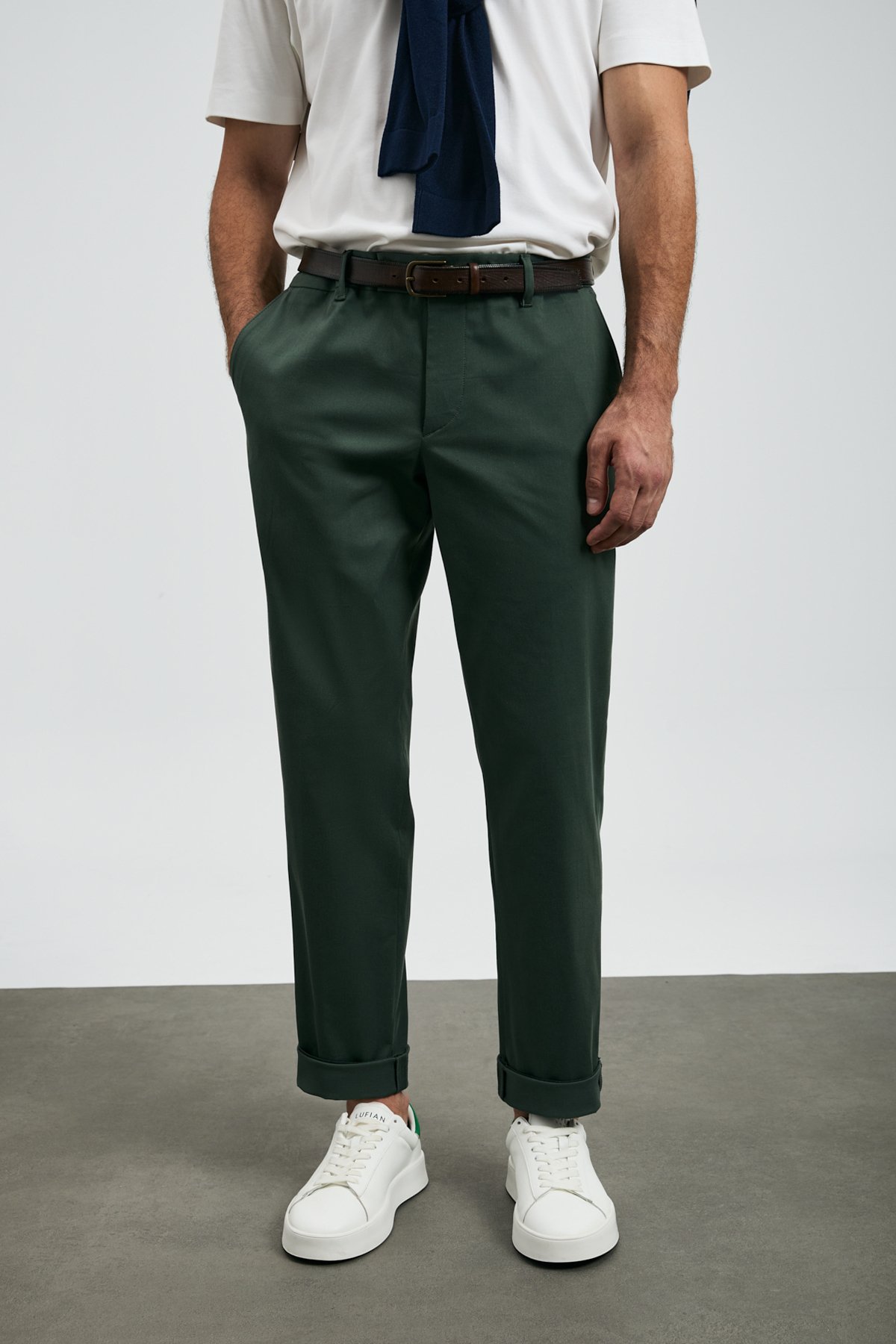 Rumı Smart Erkek Chino Pantolon Slim Fit Yeşil - Lufian (1)
