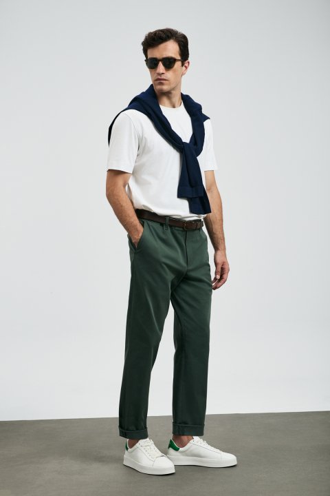 Rumı Smart Erkek Chino Pantolon Slim Fit Yeşil - LUFIAN