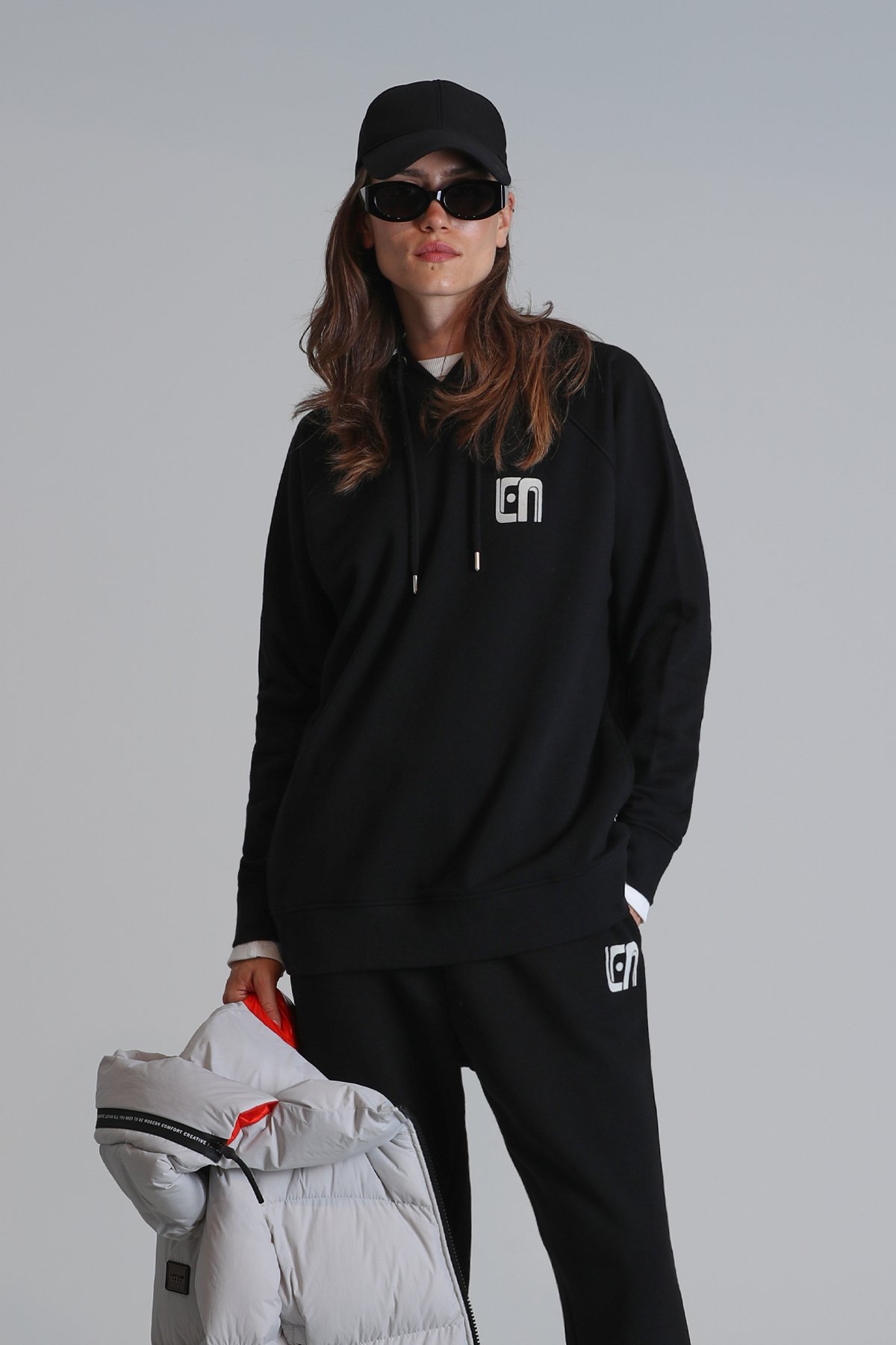 Sabrına Kadın Örme Sweatshırt Siyah - Lufian