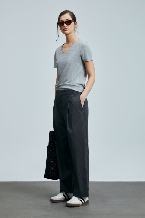 Safar Pleated Trousers Gray - LUFIAN