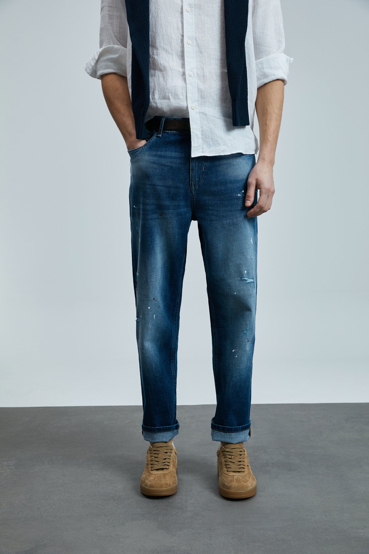 Salvator Smart Jean Erkek Pantolon Slim Fit Mavi - Lufian (1)