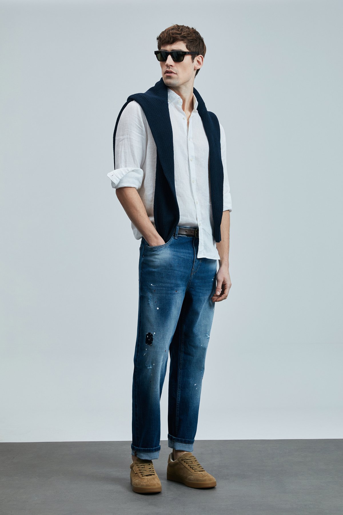 Salvator Smart Jean Erkek Pantolon Slim Fit Mavi - Lufian