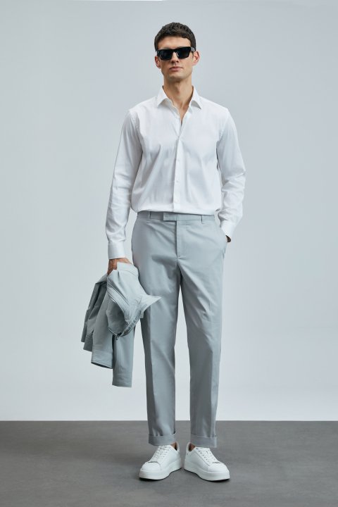 Samuel Smart Erkek Chino Pantolon Slim Fit Taş - Lufian