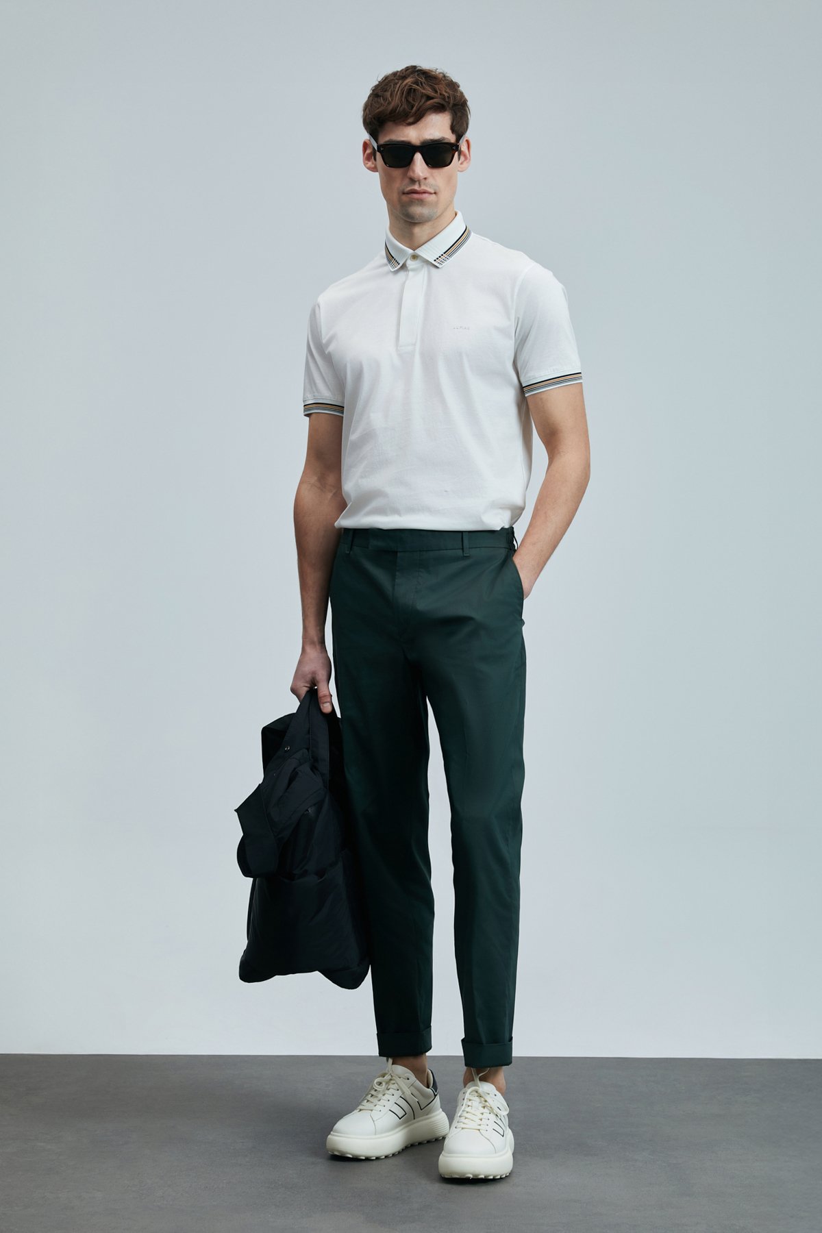 Samuel Smart Mens Chino Pants Slım Fıt Green - Lufian