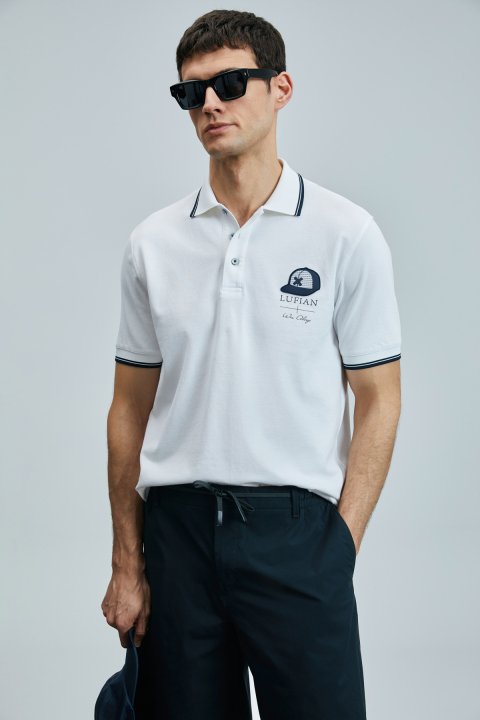 Sandor Smart Erkek Polo Tişört Beyaz - Lufian