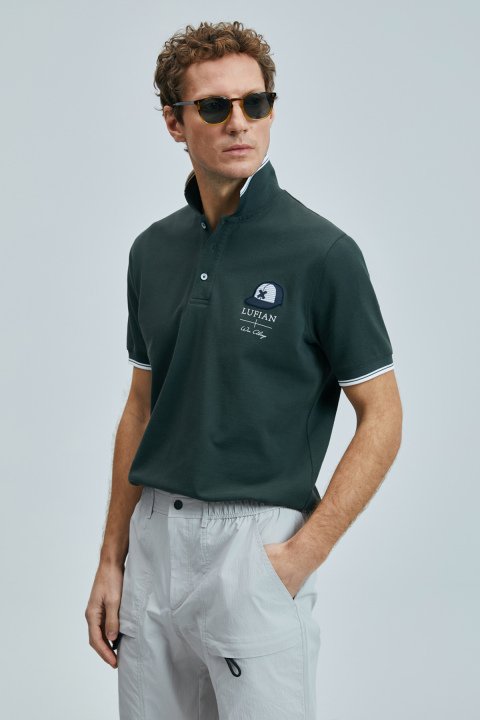 Sandor Smart Men's Polo T-Shirt Khaki - Lufian (1)