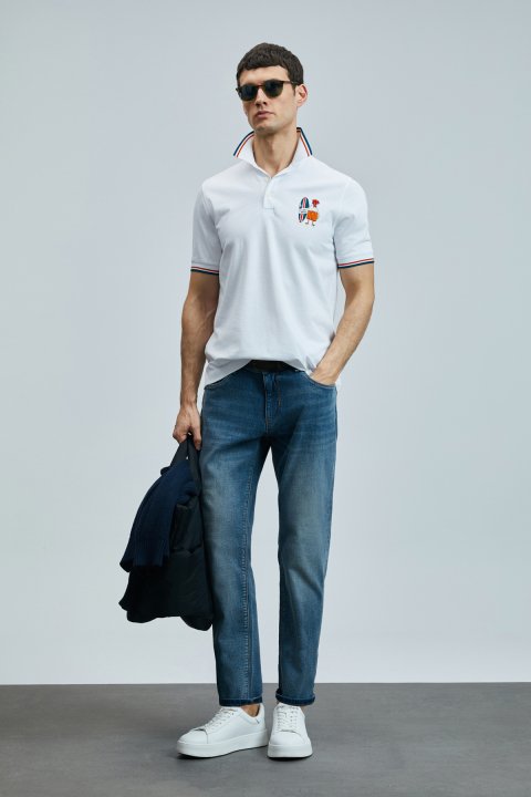 Sansa Smart Erkek Polo Tişört Beyaz - Lufian (1)