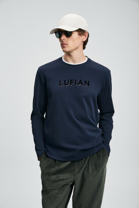 Sara Erkek Uzun Kol T- Shırt Lacivert - Lufian