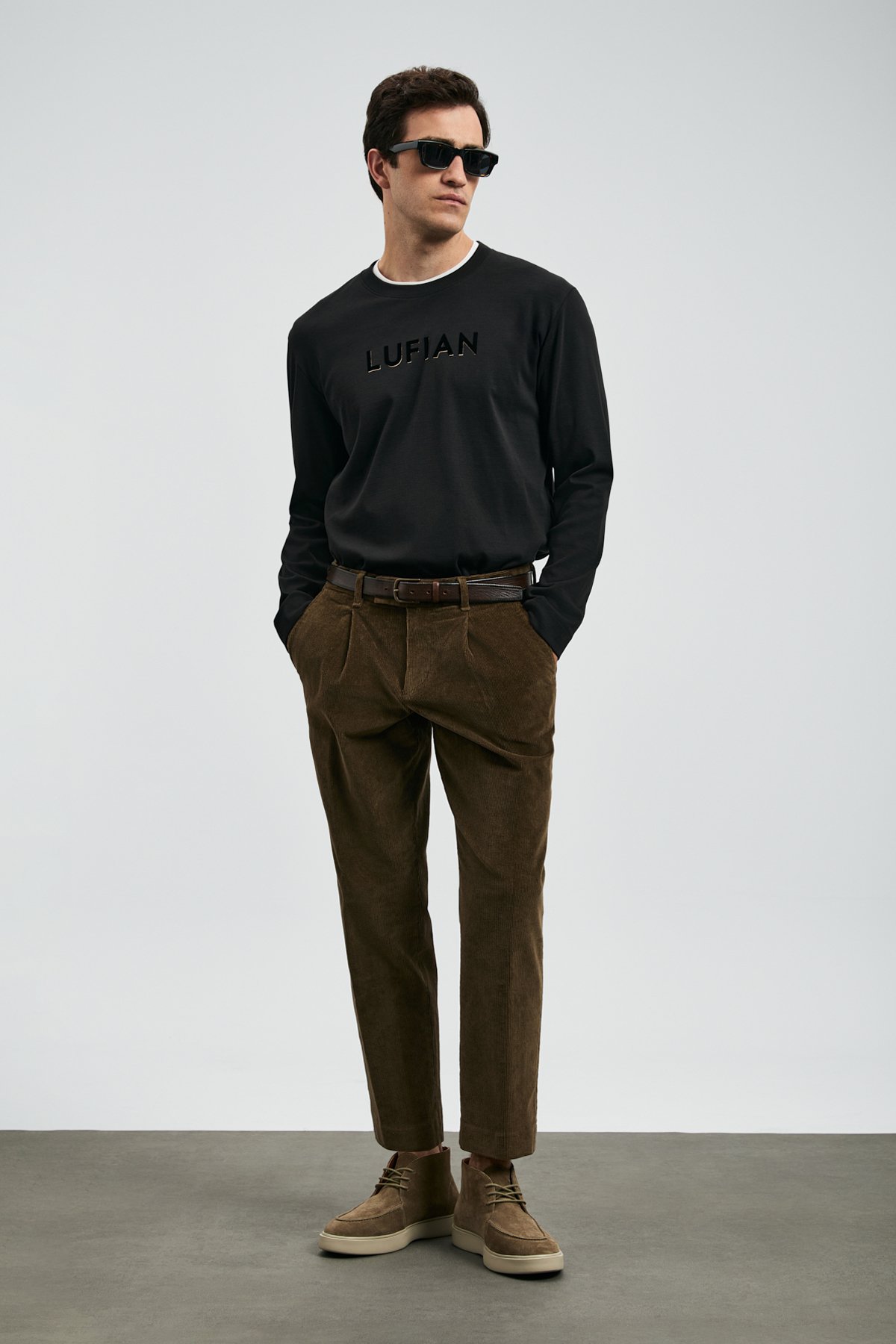 Sara Erkek Uzun Kol T- Shırt Siyah - Lufian