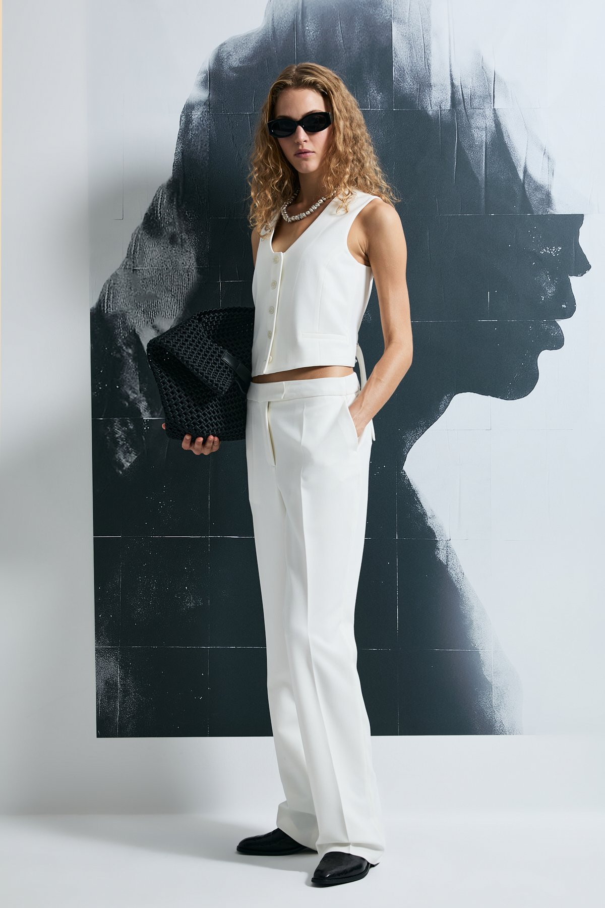 Sara Kadın Pantolon Ekru - Lufian (1)