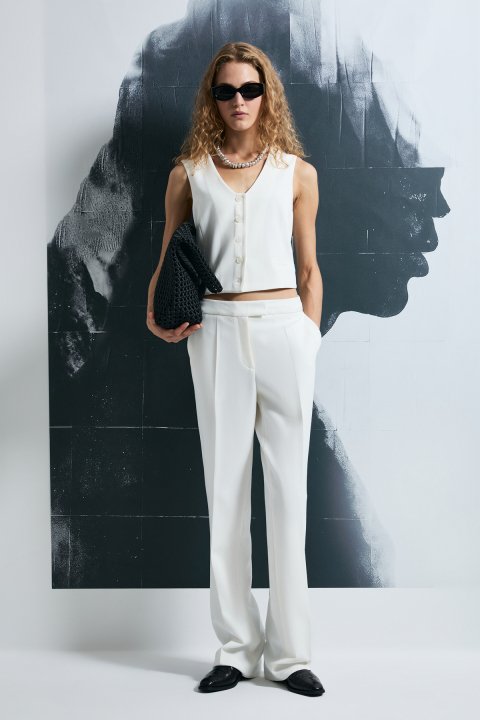 Sara Kadın Pantolon Ekru - Lufian