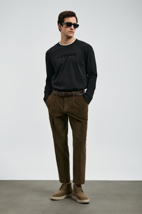 Sara Men's Long Sleeve T-Shirk Black - Lufian