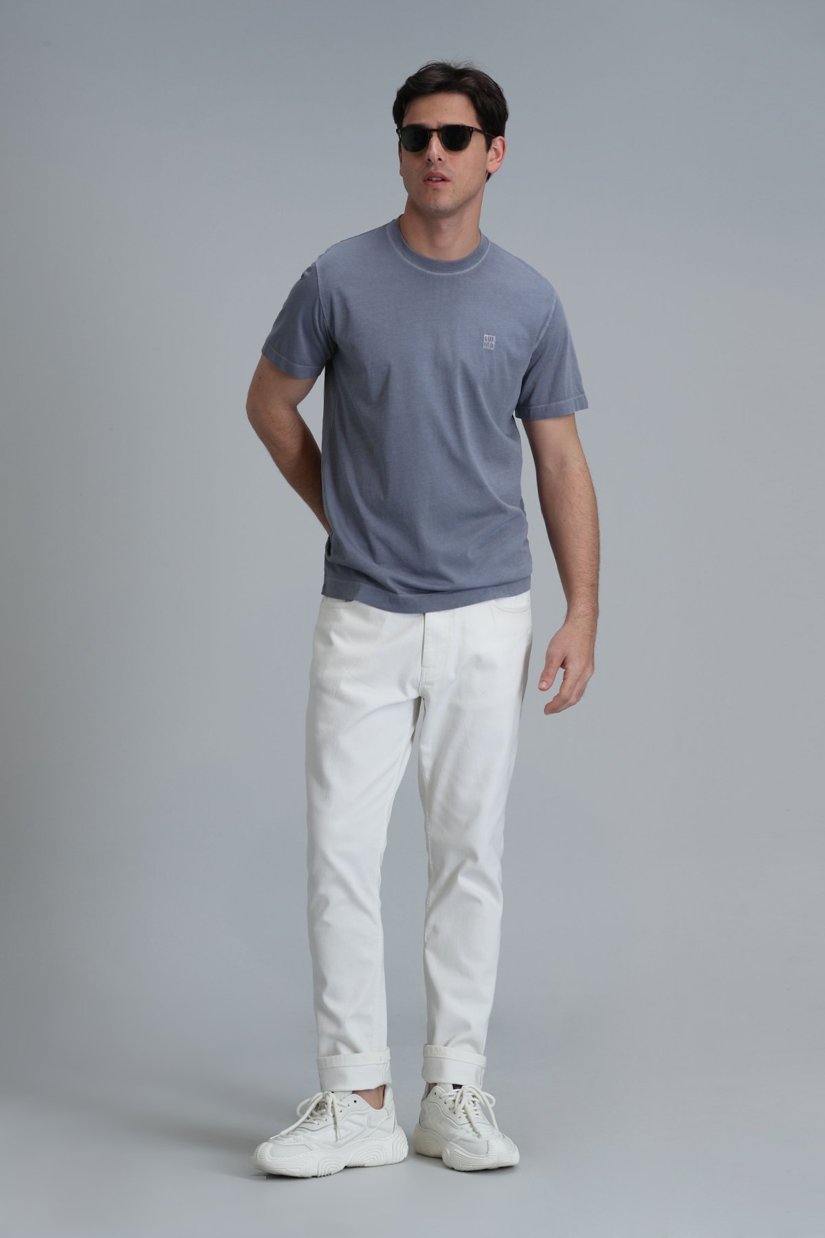 Sarder Erkek Basic Tişört Koyu Gri - Lufian (1)