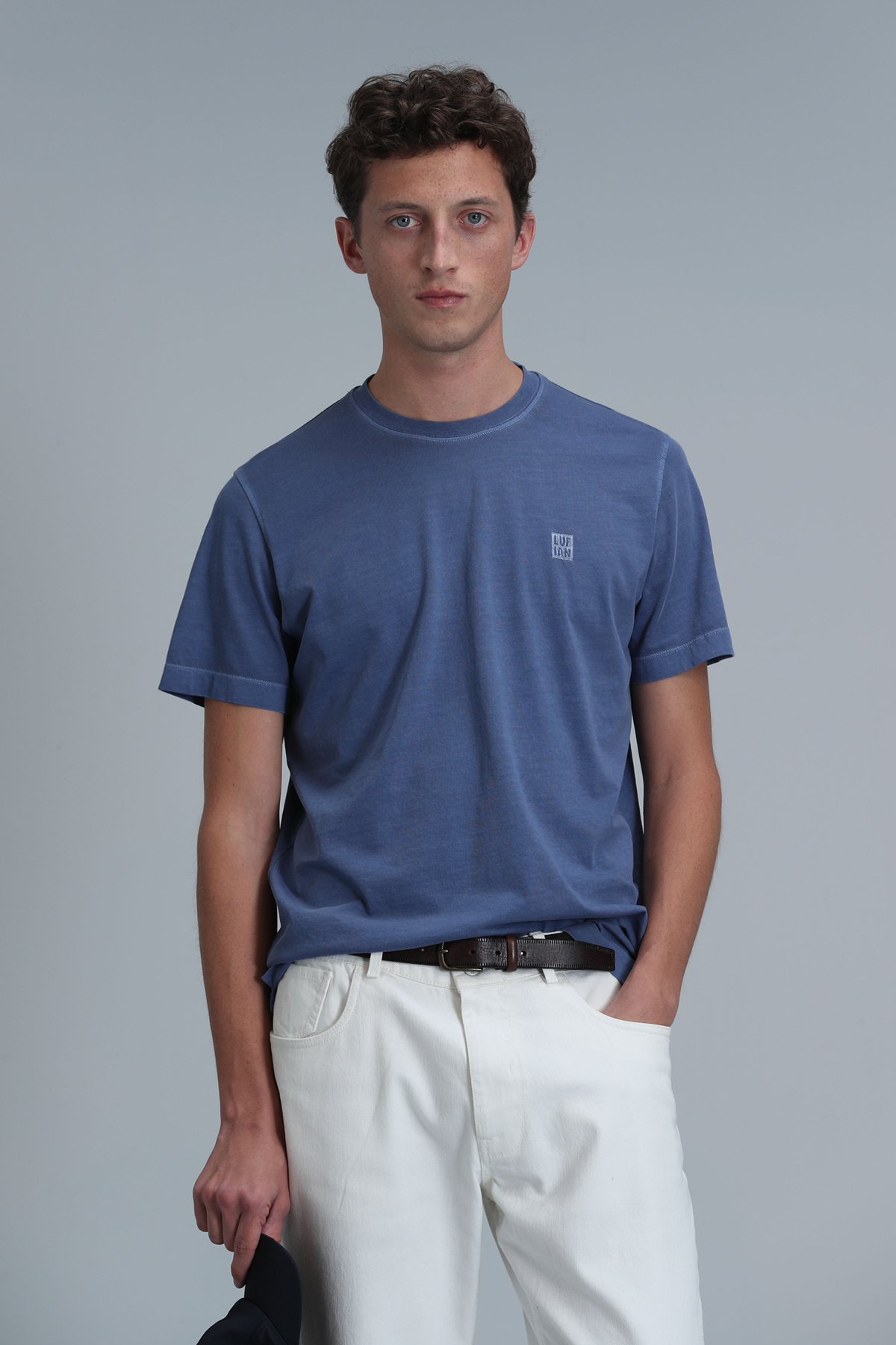 Sarder Erkek Basic Tişört Mavi - Lufian