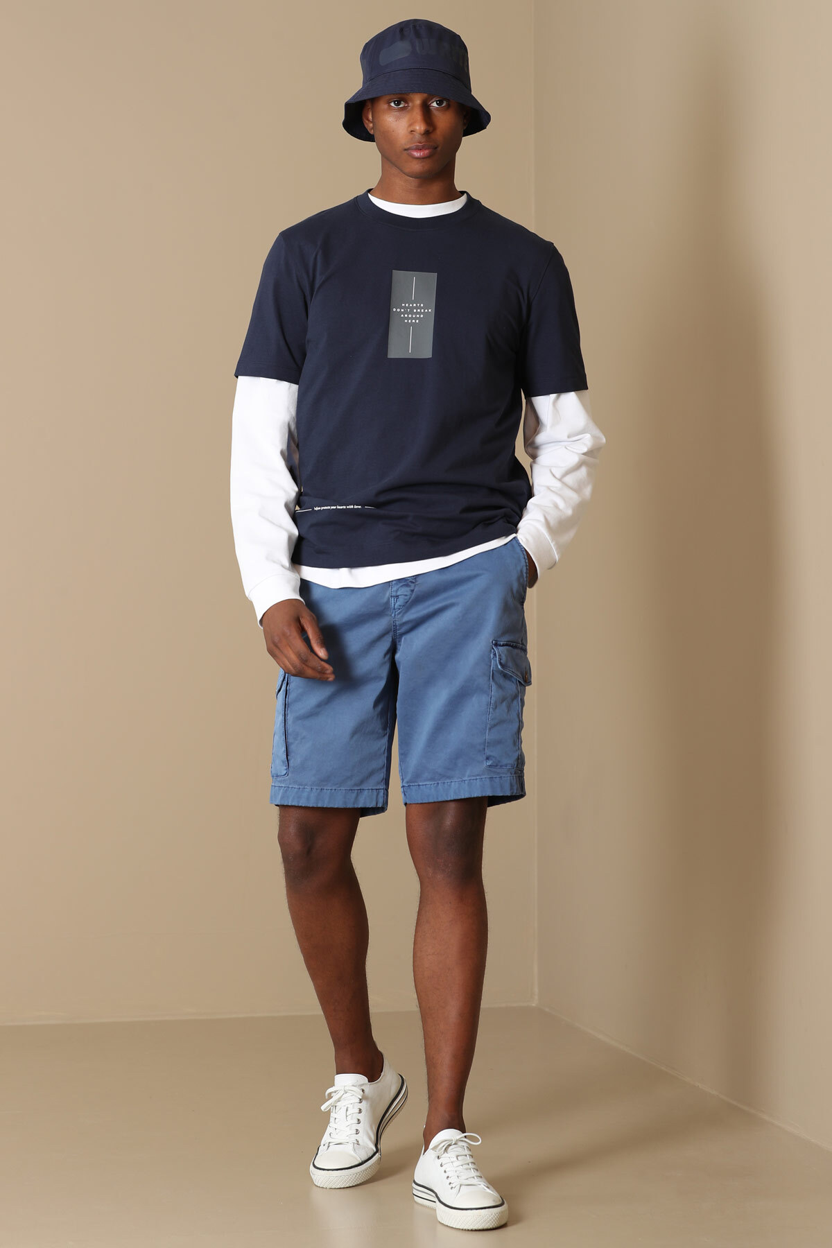 Savona Modern Grafik T- Shirt Lacivert