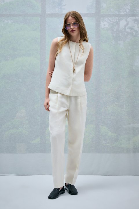 Seam Kadın Pantolon Ekru - Lufian