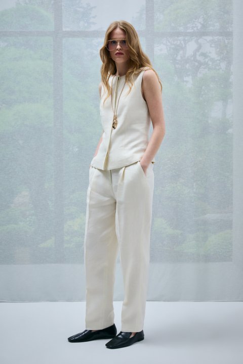 Seam Kadın Pantolon Ekru - Lufian (1)