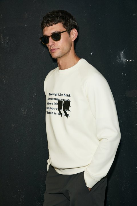 Shadow Erkek Sweatshirt Kırık Beyaz - Lufian (1)