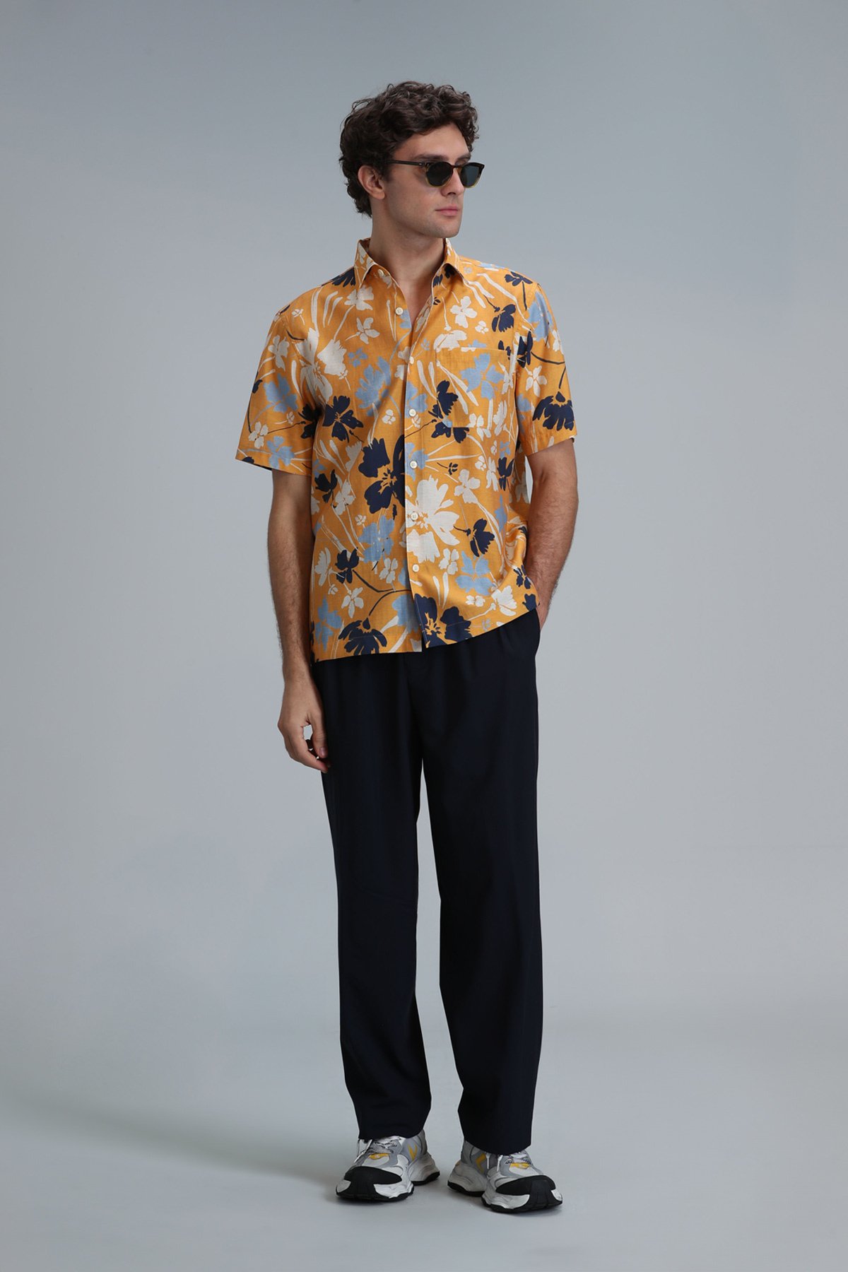 Shen Men's Basic Shirt Regular Fit Yellow - LUFIAN (1)