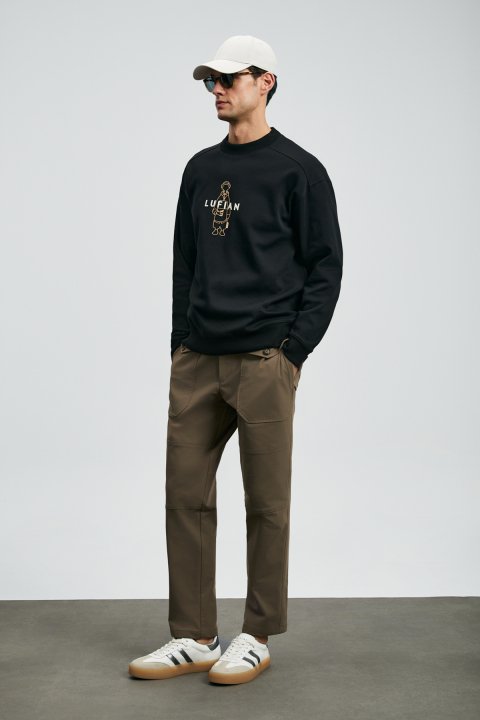 Sımba Erkek Sweatshirt Siyah - Lufian (1)