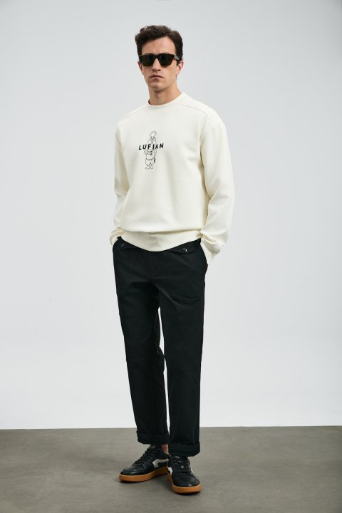 Sımba Men's Sweatshirt Off White - LUFIAN