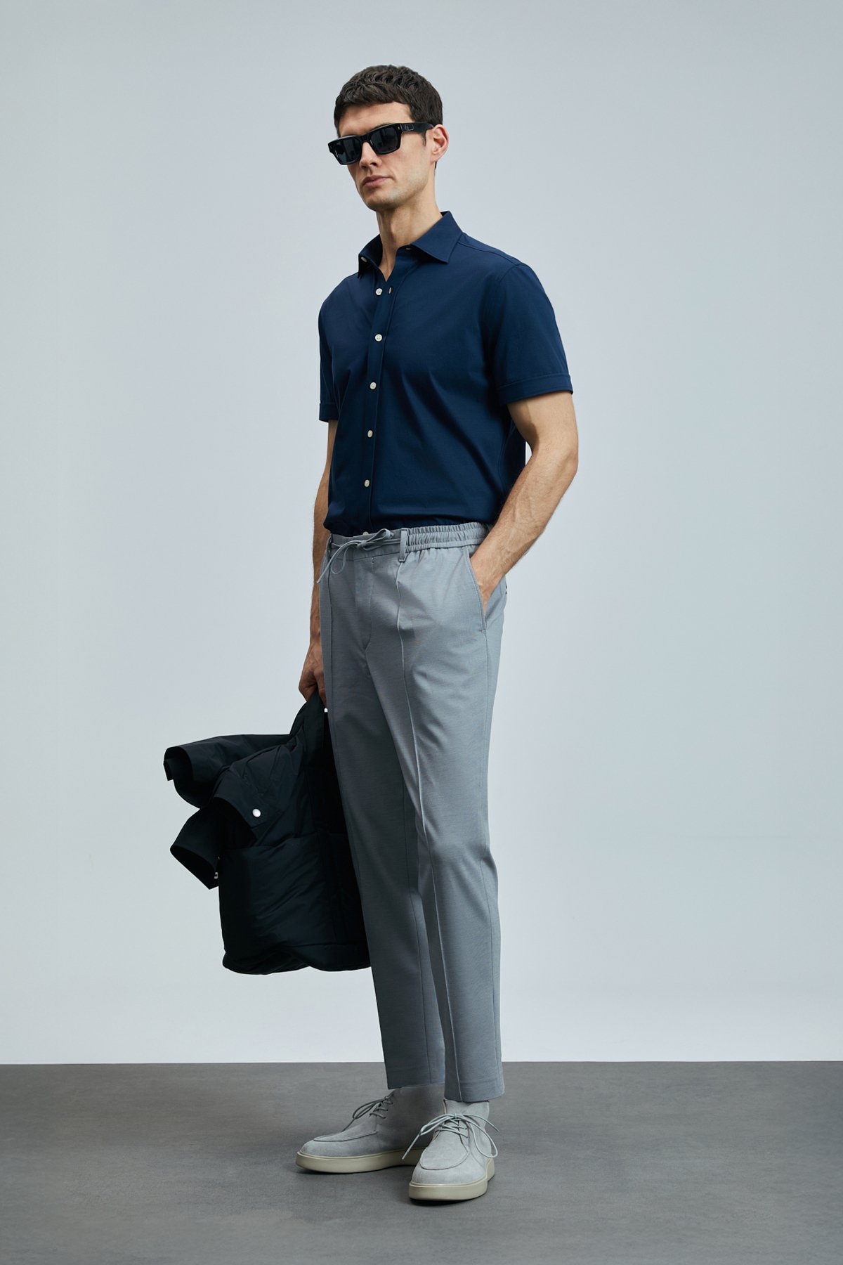 Sımon Smart Erkek Chino Pantolon Slim Fit Gri - Lufian (1)