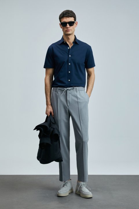 Sımon Smart Erkek Chino Pantolon Slim Fit Gri - Lufian