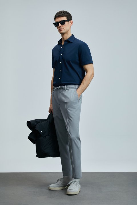 Sımon Smart Erkek Chino Pantolon Slim Fit Gri - Lufian (1)