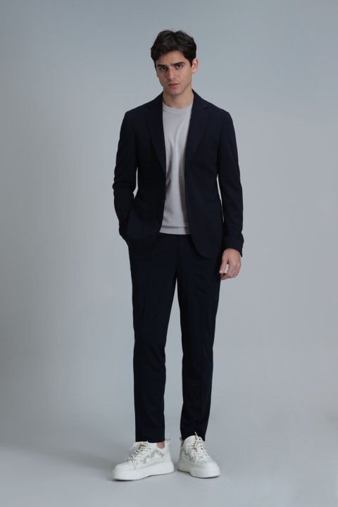 Simon Smart Erkek Chino Pantolon Slim Fit Lacivert - Lufian