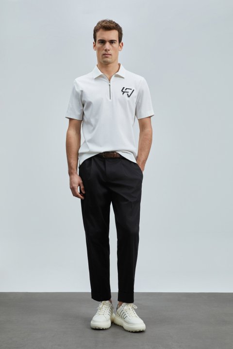 Slash Smart Erkek Polo Tişört Kırık Beyaz - Lufian