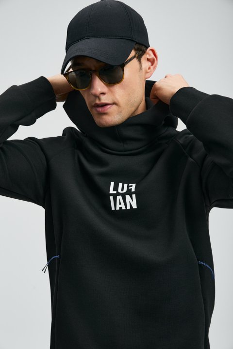 Snow Erkek Sweatshirt Siyah - LUFIAN