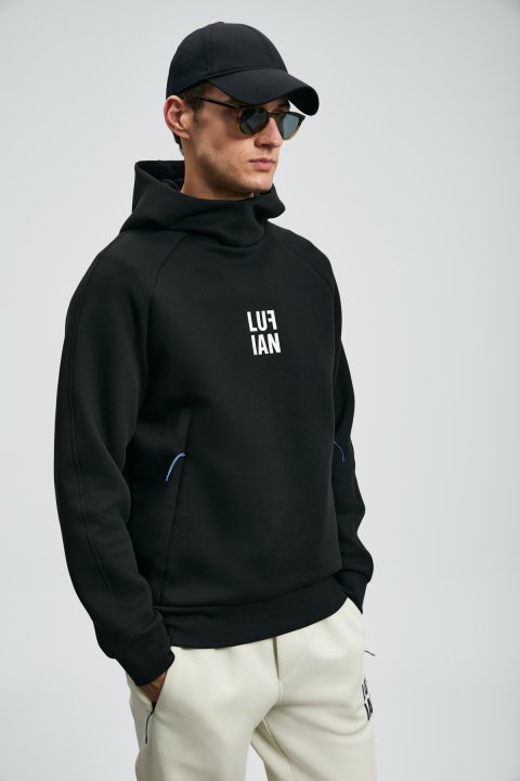 Snow Erkek Sweatshirt Siyah - LUFIAN